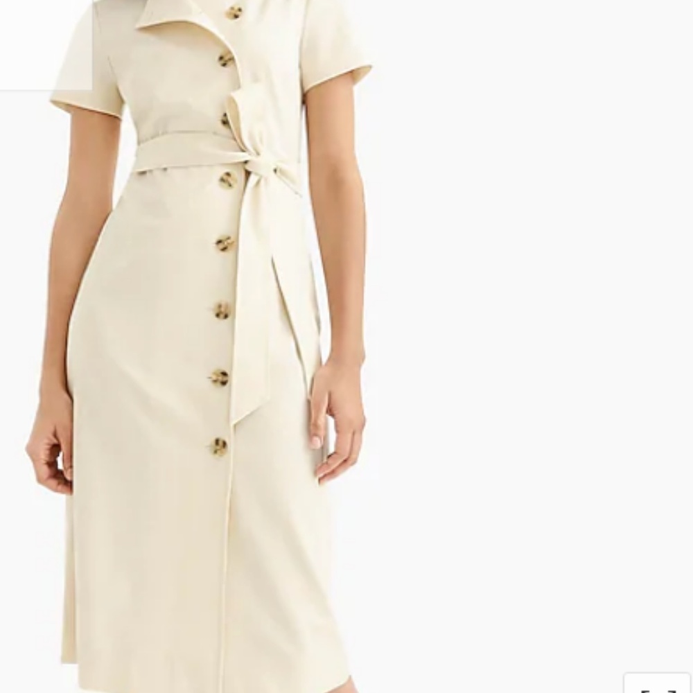 NWT Short sleeve trench dress beige sold out jcrew